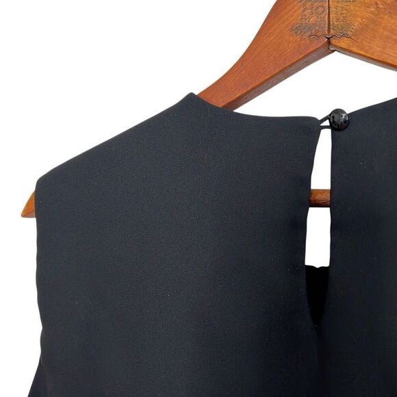 CHAUS Crew Neck Keyhole Back Pullover Sleeveless Blouse Black Size 12 - Picture 6 of 7